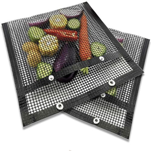 2er Set BBQ Grillbeutel Grill Mesh Bag Antihaft-Grilltasche Kann Eine Vielzahl Von Gemüsenudeln Und Fleisch Grillen für Picknick-Grill im Freien