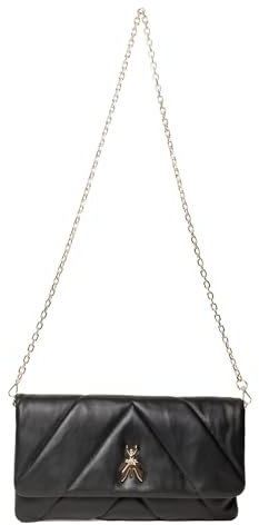 PATRIZIA PEPE Umhängetasche aus gestepptem Leder mit Fly aus Metall Schwarz Einheitsgröße, Schwarz , Einheitsgröße