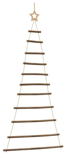 vidaXL Albero di Natale sospeso con Stella Superiore 74x150 cm Ramo Naturale
