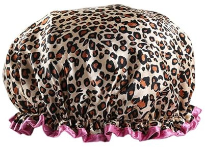 Lotsdonxia Reusable Double Thickened Shower Cap Waterproof Comfort and Trendiness for Bathing, Showering, and Hair Protection (Red Border)