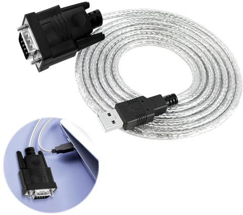 Cable USB RS232 DB9 Puerto Serie 9 Pin Adaptador Cable, Cable Adaptador de USB a Serie RS232 (120cm), con Chipset Prolific, Compatible con Windows, Mac OS X 10.6 y Superior, Linux 2.4 y Más