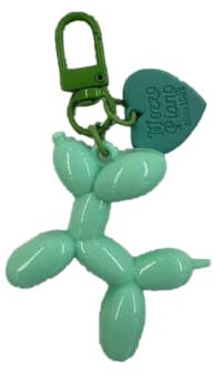 Porte-clés chien ballon, décoration de sac, décoration de voiture, porte-clés couple (vert)