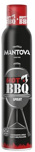 Hot BBQ Spray Frères Mantoue, Huile de tournesol haute oléique au goût BBQ épicé, Huile de pulvérisation pour barbecue, spray de cuisine, convient aux végétaliens, zéro gaspillage et doses précises.