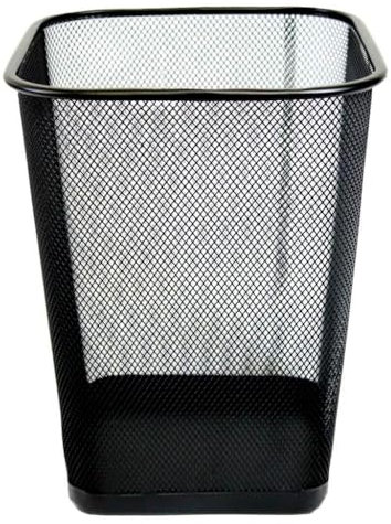 Best House | Metal Mesh Bin | Round | BLACK | 1 Pc | Waste Paper Bin | Metal Wire Waste Basket Trash Can, Lightweight and Sturdy Rubbish Bin, Ideal for Kitchen Home Office Living Room (Pack of 1)