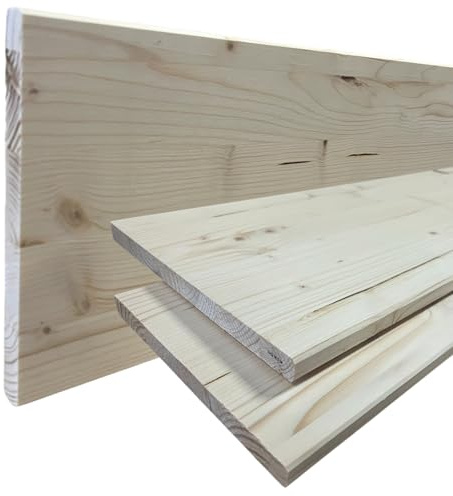 Leimholzplatte 18mm Massivholzplatte Fichte Regal Brett ZUSCHNITT auf Maß (60cm x 40cm 18mm)