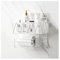 Bathroom Storage Shelves, Toilet Wall Storage Rack Washstand Double Layer Cosmetic Storage Rack with Tissue Holder and Hook Wall Mounted Metal Storage Rack Without Punching for Bathroom, Kitchen(White