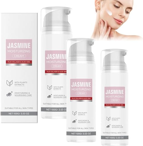 Kollagen Jasmin Befeuchtung Creme,Jasminsalbe Gesichtscreme,Jasminsalbe Feuchtigkeitscreme Schlupflider, Augenringe Entfernen, Entfernen Tränensäcke und Schwellungen (3)