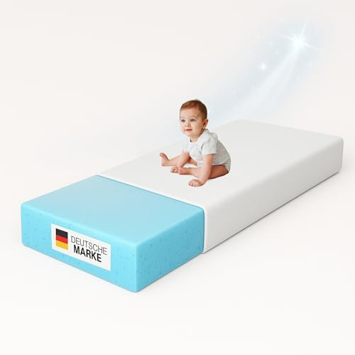 Arensberger Kindermatratze Babymatratze Nora | 70x140cm Höhe 12cm | Bezug waschbar & abnehmbar | punktelastischer Gelschaum | Jugendmatratze, allergikerfreundlich Premium Bezug