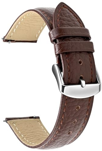 ULLCHRO Uhrenarmband für Herren Uhr aus Echtes Leder, 20mm Uhrenarmband Vintage, Lederarmband Herren Schwarz Retro, Uhrenarmbänder