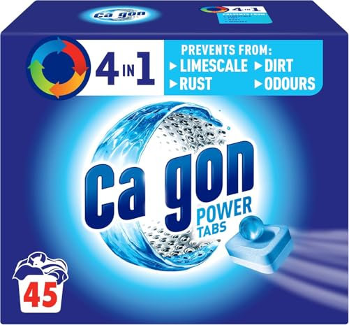 Calgen 4-in-1 Water Softener Tablets, Prevents Limescale & Odours, Units: 45 Tablets, Size: L (Pack of 4)