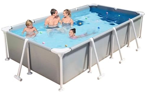 Easnuroz Piscina De Acero 300cm Acero Pro Rectángulo Piscina Elevada Estudiantes Piscina Desmontable Estudiantes Y Adultos Piscina Grande Piscina para Niños Piscina Elevada