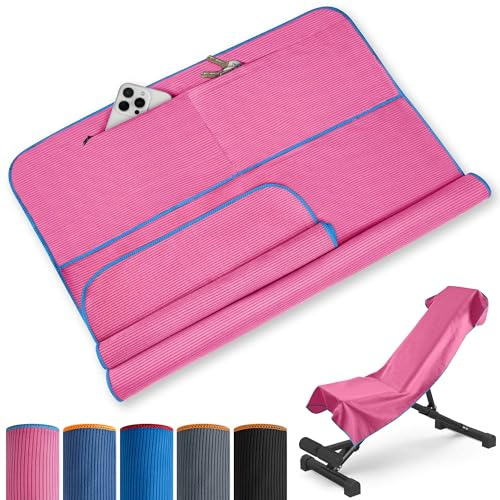 Elvior 2er Set Mikrofaser Fitness Handtuch 120x50cm + 70x30cm Kleine Handtücher mit Reißverschluss Tasche – Ultra saugfähige & kompakte Sporthandtücher für Fitnessstudio, Gym & Reisen