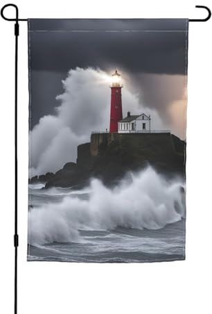 Kleine Flaggen mit Leuchtturm-Aufdruck für Hof, Garten, dick, für Veranden, Rasen, lichtbeständig