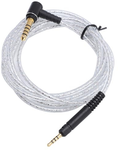 POENVFPO Cable Mejorado para Auriculares, Chapado en Plata Equilibrado de 2,5 Mm a 4,4 Mm para HD598 HD599 HD558, Longitud de 4,92 Pies