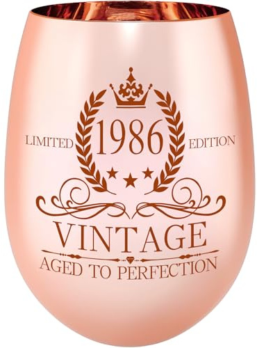 1986 Weinglas 40 Geburtstag Frauen, 40 Geburtstag Deko Damen, 1986 Weingläser mit Gravur Geburtstagsgeschenke, Geburtstag Geschenke für Frau Beste Freundin Schwester