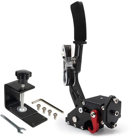 NEWFUN Handbremse PC, Rennspiel Handbremse Mit Sockel(BLACK) | 64-Bit USB PC Handbremse , Einstellbare Gaming Handbrake für LO GITECH G27 / G29 / T300 etc.