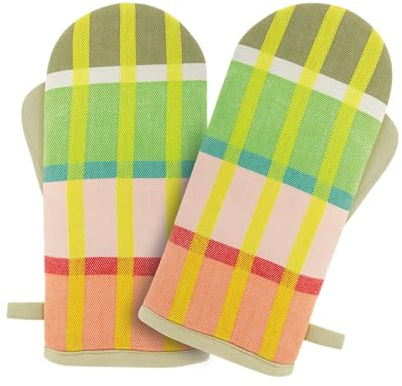 REMEMBER Ofenhandschuhe Nr. 4, 2er Set, 14 x 29 cm, Baumwolle/Polyester – Hitzebeständige Ofenhandschuhe aus Baumwolle im Design Set, Küchenhandschuhe (Nr. 6)