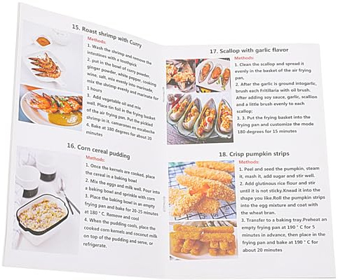 ibasenice Libro Ricette Friggitrice ad Aria Pratico Ricette Dolci e Salate in Inglese per Accessori Friggitrice Aria e Cucina Veloce