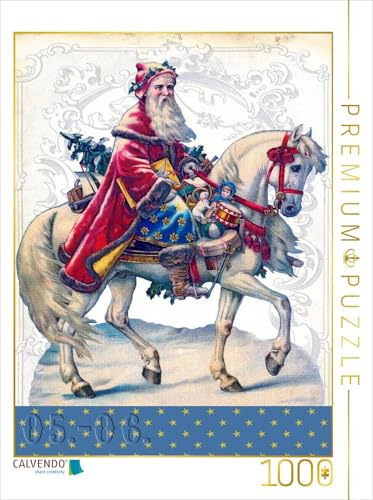 CALVENDO Puzzle 5.-6. 12. - Nikolaus auf dem Pferd | 1000 Teile Lege-Größe 48 x 64 cm Foto-Puzzle für glückliche Stunden