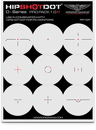 HipShotDot DSeries Pro Pack 1.0 – Calcomanías reutilizables transparentes para TV – Calcomanías de TV para juegos de televisión o monitor para videojuegos FPS Compatible con PC, Xbox y Playstation