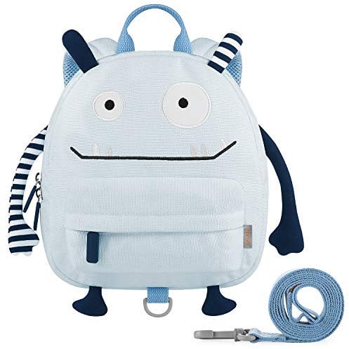 GAGAKU Kinderrucksack mit Brustgurt Mini Cartoon Kinder Rucksack für Jungen 1-4 Jährige - Blau