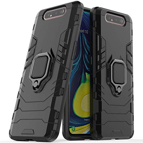 LuluMain Kompatibel mit Galaxy A80, A90 Hülle, Ring Ständer Magnetischer Handyhalter Auto Caseme Schutzhülle Case für Samsung Galaxy A80, Galaxy A90 (Schwarz)