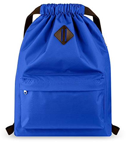 Vorspack Turnbeutel Damen Herren, Leicht Sportbeutel mit Innentasche, Blau | Verstellbare Kordelzug, Wasserabweisend, Gym Bag Gymsack für Sport Reisen Schwimmen