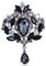 Brüssel08 Damen-Brosche mit Blumenstrauß, Tropfenform, Strass-Anhänger, Cocktail-Brosche, Schwarz