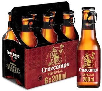 Cruzcampo Especial Cerveza Lager Pack Botella, 6 x 20cl