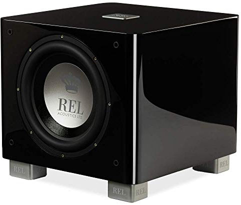REL Acoustics Subwoofer T/9x, driver frontale da 10, porta wireless Arrow™, nero lucido