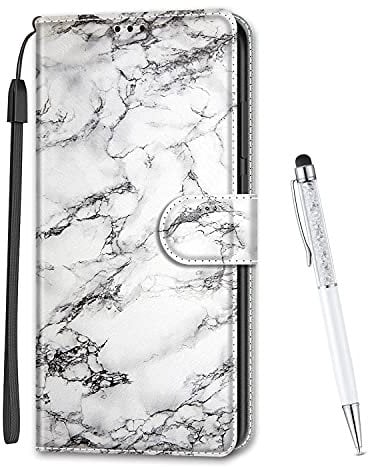 MadBee Funda Compatible con Huawei Honor 9X / 9X Pro, Cuerpo Completo Patrón Flip Caso Tapa Cartera Soporte Plegable Función Ranuras Tarjetas Caja Cubierta Carcasa para Honor 9X (Mármol A)