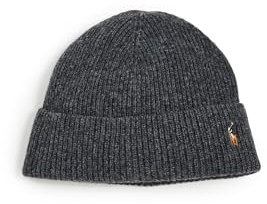 POLO RALPH LAUREN Wintermütze für Herren aus Wolle, Dunkelgrau, Einheitsgre