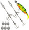 THKFISH Shallow Rig Hecht Stinger Systeme Drillinge Angelhaken für gummifisch Pike Stinger Rig M-6PCS