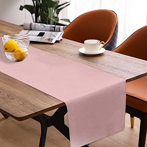 Tischläufer Frühling Modern, Tischläufer Abwaschbar, Tischläufer Leinenoptik, Tischläufer Wasserabweisend, Tischläufer für Esszimmer Party Urlaub Dekoration (Altrosa, 40 x 240 cm)