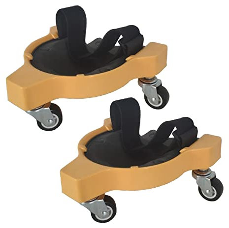 SOBS Ginocchiere Rotolabili Ginocchiere Ginocchiere Creeper con 3 Ruote Piena capacità di Rotazione di 360 Gradi for Lavori di Costruzione/Giardino/Pavimentazione, Risparmio di Lavoro, Giallo
