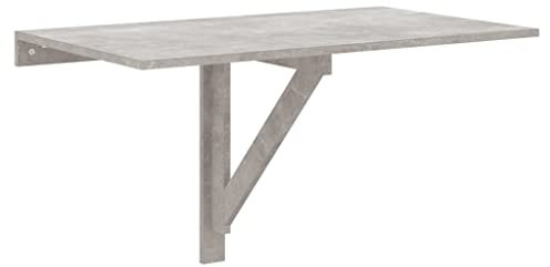 vidaXL Tavolino Muro Pieghevole Grigio Cemento 100x60x56cm Multistrato