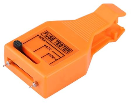 TKSE Automotive Fuse Tester, Multi-functional Automotive Blade Fuse Checker Tester,Fuse Puller Removal Tool,Car Blade Fuse tester for Mini/Standard and Maxi Fuses (Orange)