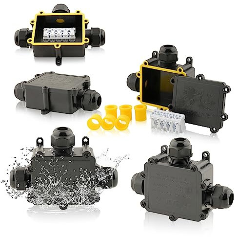 Intratec Abzweigdose Wasserdicht IP 68 | 2-14 Öffnungen Verteilerdose Aufputz Schwarz