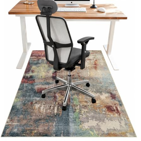 Anidaroel Office Chair Mat for Hardwood Floor, 36x48 Under Desk Chair Rug for Rolling Chair, Anti-Slip Computer Chair Mat, Low Pile Carpets Floor Rug for Home Office Gaming Room