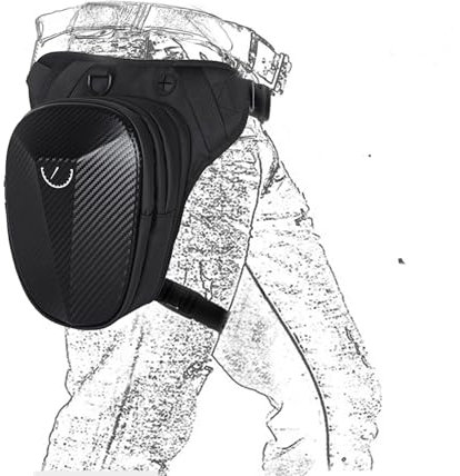 Drop-Beintasche, Taktische Hartschalen-Oberschenkeltasche, Hüftgurt, Bauchtasche, Hüfttasche mit wasserdichter, erweiterbarer Tasche aus Kohlefaser für Motorradfahren, Radfahren, Wandern