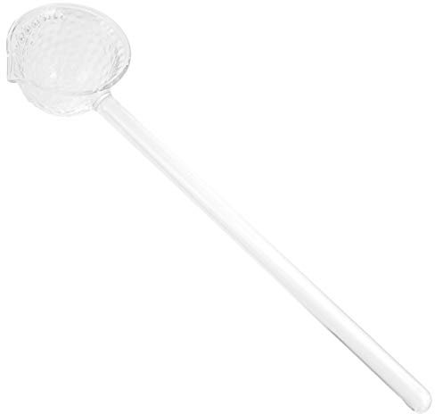 ERICAT Dessert Spoons Glass Serving Ladle Gravy Tea Ladle Handle Glass Spoons for Soup Punch Bowl Sauce Drinks Tea Coffee Kitchen Ladle Spoons Coffee Spoon/350, 00001