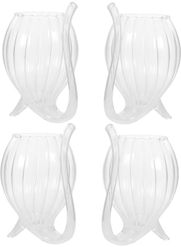 Milisten 4 Bicchieri Da Vino Creativi - Bicchieri Sottili Con Cannuccia Perfetti Per Le Feste