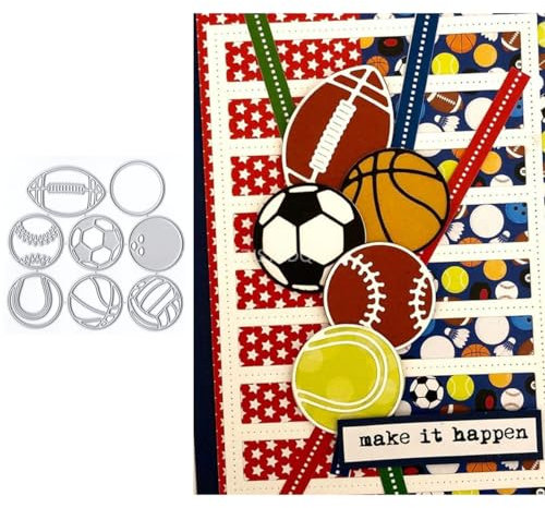 Basketball-Fußball-Stanzformen für Kartenherstellung, Metall-Stanzformen für Papier, Scrapbooking, DIY-Schablonen für Album, Party, Hochzeit, Festivals, Dekoration