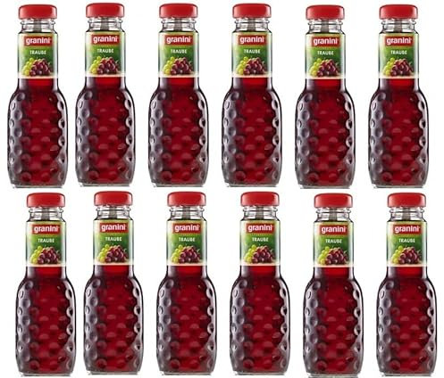 12 Flaschen a 200ml Granini roter Traubensaft Traube in MEHRWEG Pfand Glas Flaschen Trauben Trinkgenuss von Onlineshop Bormann