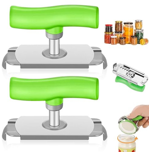 2 Pièces Ouvre-bocal pour L'arthrite, Ouvre-bocal à Vis, Ouvre-Bocal Manuel Réglable, Effortless Ouvre Bocal en acier inoxydable, pour Personnes Agées, Enfants, Famille, Pique-Nique (A)