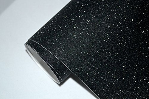Neoxxim 23,3€/m2 Glitzer Auto Folie - Glitzer schwarz 40 x 150 cm Lackfolie Car Wrapping Lackschutzfolie blasenfrei flexibel