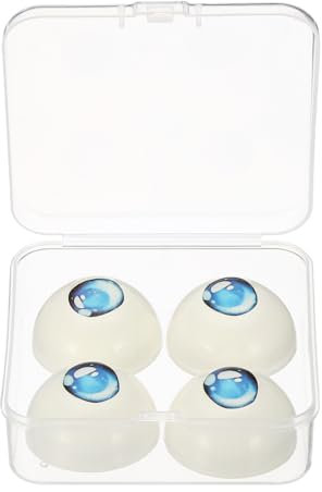 PATIKIL 75 mm Realistic Eyes Big Eyeballs, 2 Pair Acrylic Scary Half Round Fake Eyes Props for Halloween Party Horror Mask DIY Craft Decoration, Light Blue