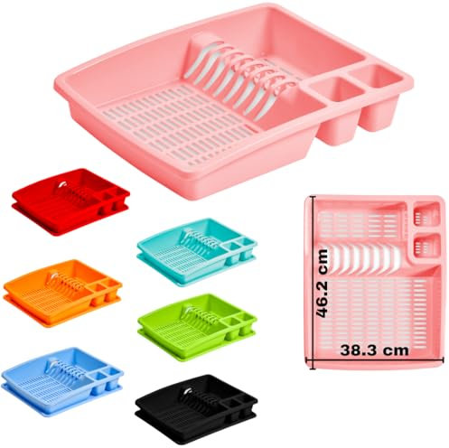 Buzztrove Premium Dish Drainer Rack – Multi-Color Sink Drainer, Draining Board Rack, Dish Drying Rack for Efficient Kitchen Organization