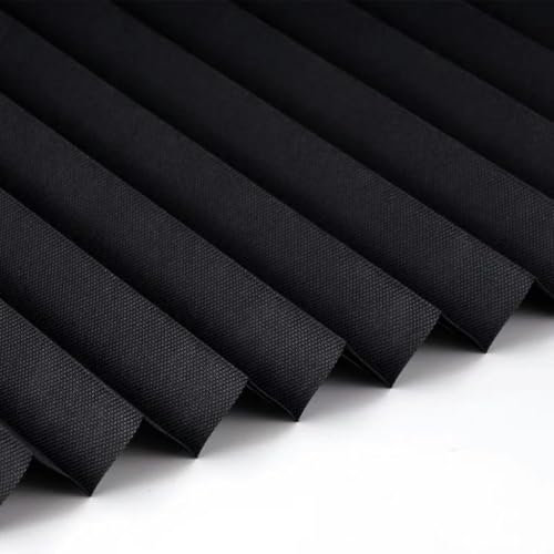 DFGLIK Kleberollos Plisseerollos aus Vliesstoff, Rollo für Schlafzimmer, Wohnzimmer, Balkon, Schwarz, 60 x 150 cm