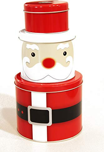 KAMACA 4er SET Weihnachtsteller Keksteller aus Metall Weihnachts- oder Nikolaus- Teller für Kekse, Gebäck, Stollen und Süßes (4er Set Gebäckteller Muffel)